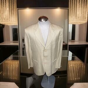 ERMENEGILDO ZEGNA Beige 3 Button Mens Blazer 42L US/52L EU Sport Coat